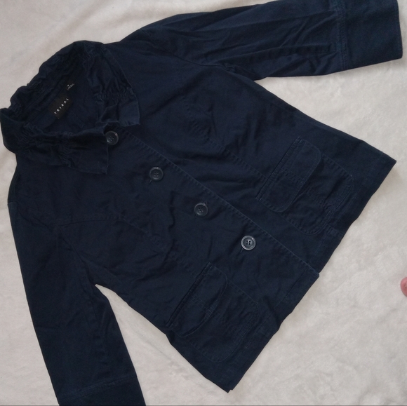 Tribal Navy 3/4 Sleeve Button Front Utility Jacket size 10 - Picture 2 of 10